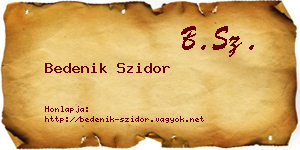 Bedenik Szidor névjegykártya